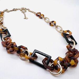 ‎Talbot’s tortoise & gold tone chunky necklace